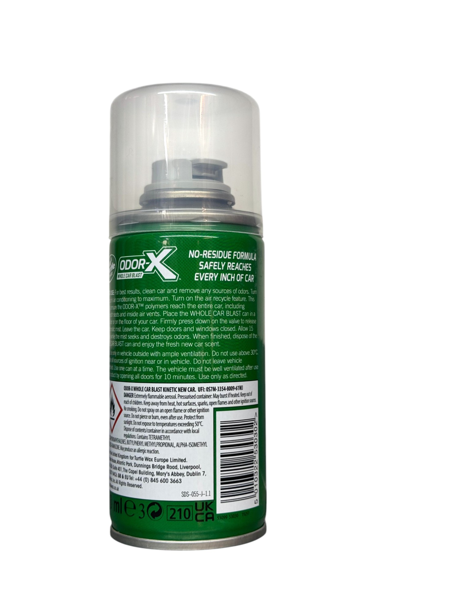תרסיס ייעודי לנטרול ריחות חזקים בכל הרכב - Turtle Wax ODOR-X Whole Car Blast – תמונה 2