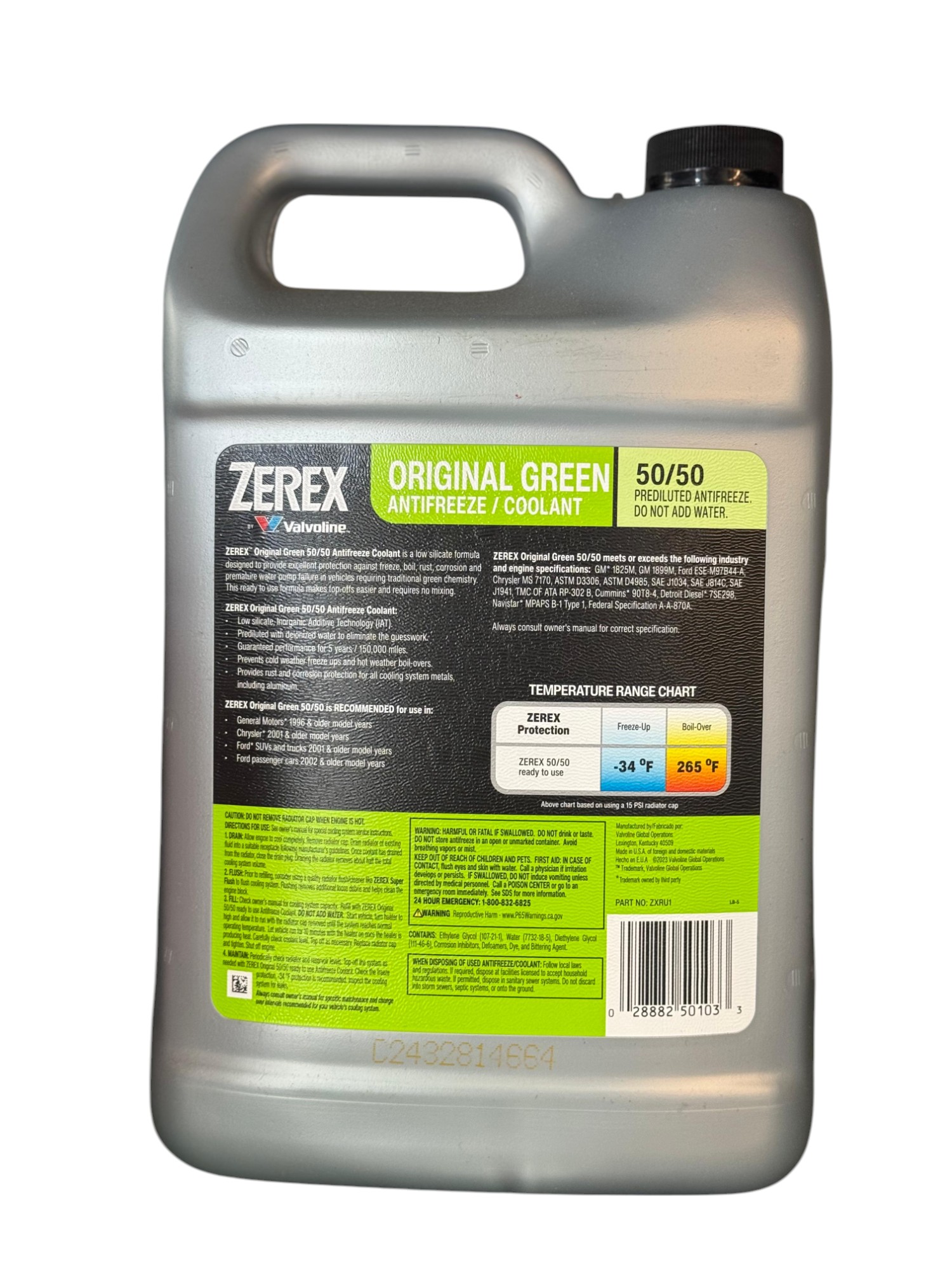 נוזל קירור - מבית Valvoline - Zerex Original Green – תמונה 2