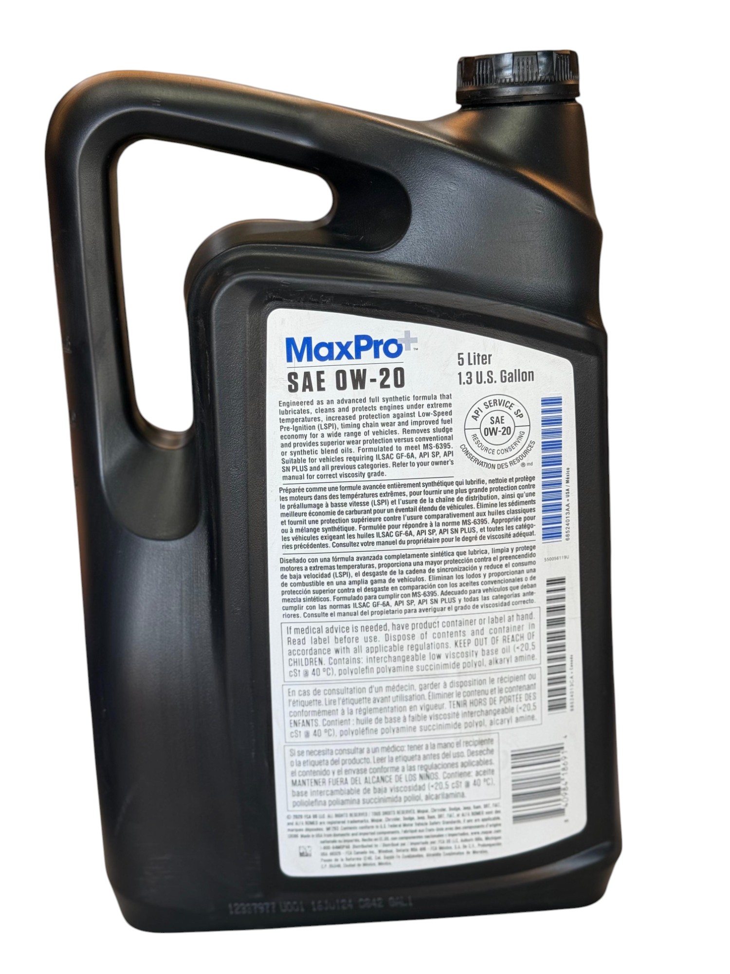 שמן מנוע סינתטי מלא מופאר - Mopar MaxPro+ SAE 0W20 – תמונה 2