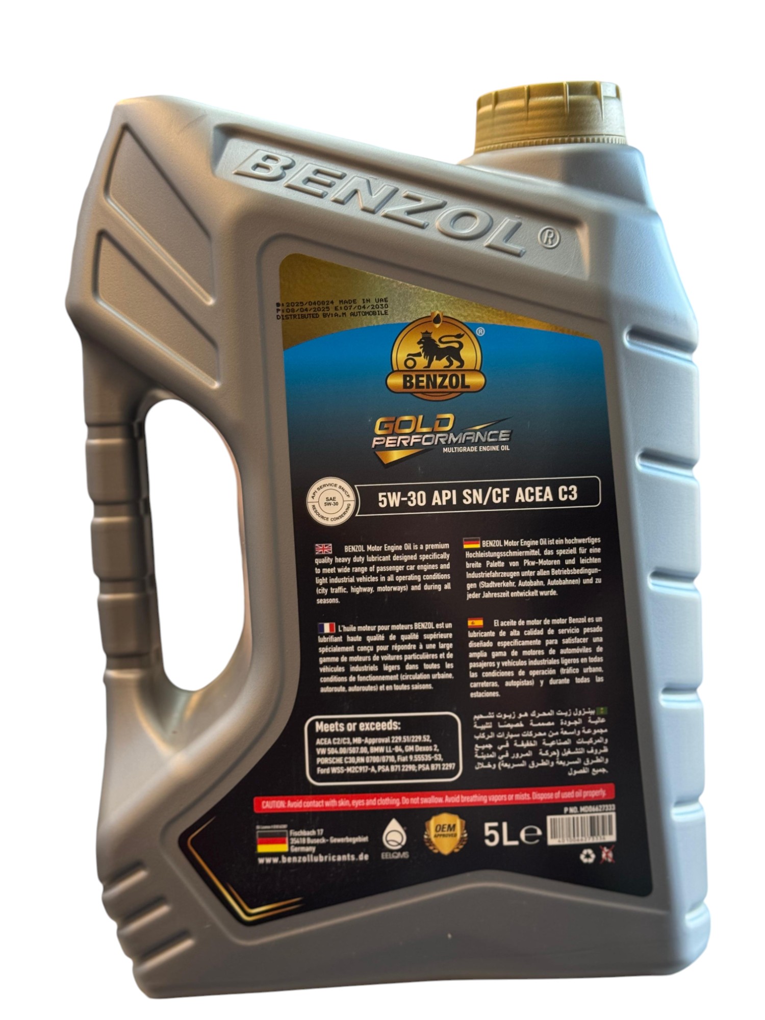 שמן מנוע בנזול - BENZOL MODERN DRIVE C3 5W30 – תמונה 2