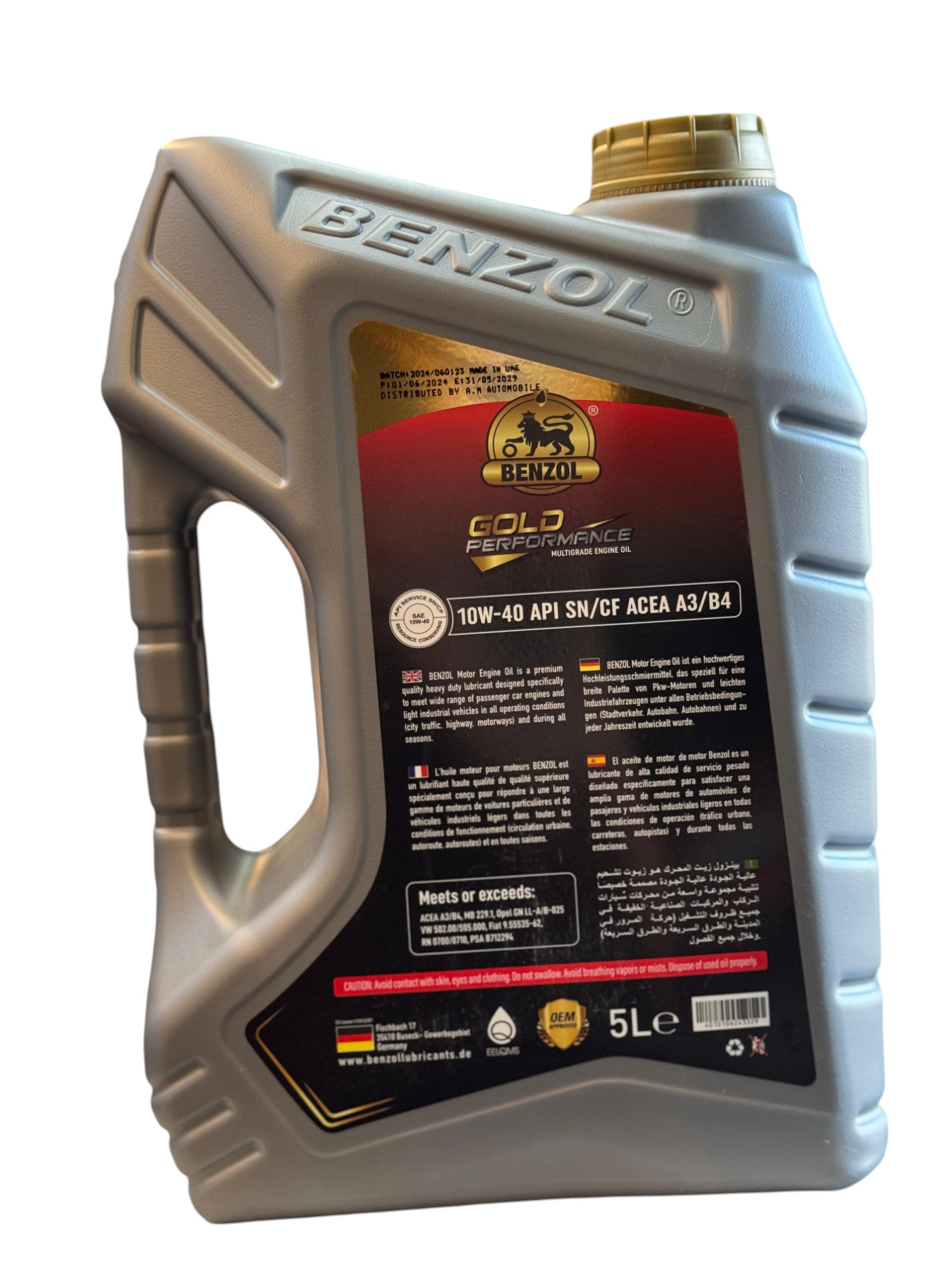 שמן מנוע בנזול - BENZOL GOLD PERFORMANCE 10W40 – תמונה 2