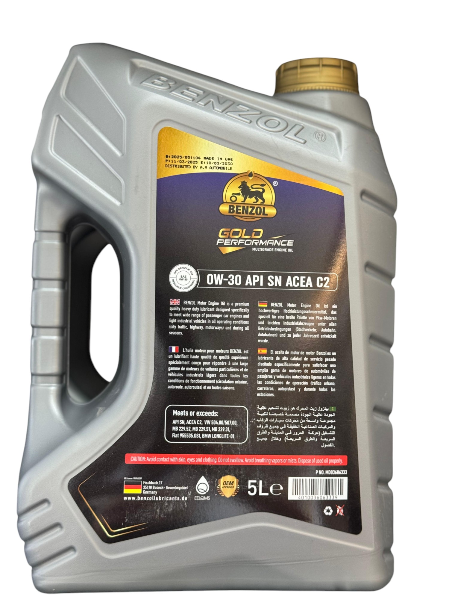 שמן מנוע בנזול - BENZOL PERFORMENCE 0W30 – תמונה 2